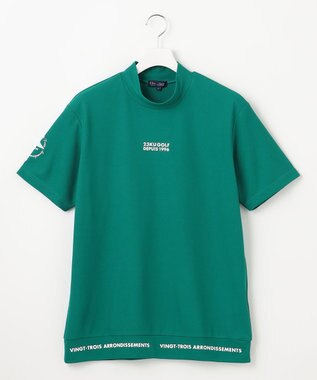 23区GOLF 【MEN】【吸水速乾/UVカット】ストレッチメッシュモックネックシャツ パイングリーン系