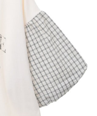 Green Parks チェックバルーンスリーブロゴチュニック Black