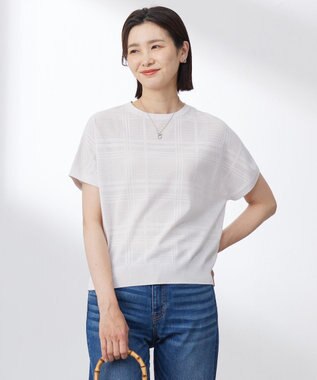 【洗える】メッシュ パターン ニット