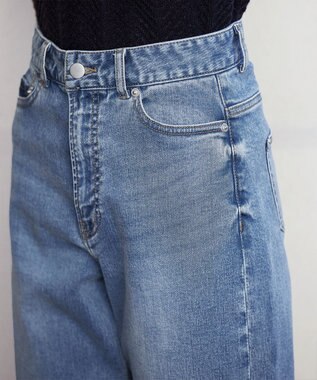 Tiaclasse 【安田美沙子さん/小倉優子さん着用】【洗える】ストレッチワイドデニム ブルー