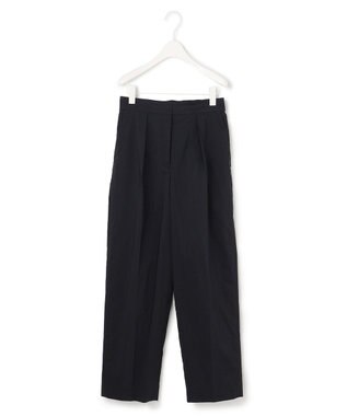 ICB 【洗える】 エコナイロンストレッチ ワイドストレートパンツ ネイビー