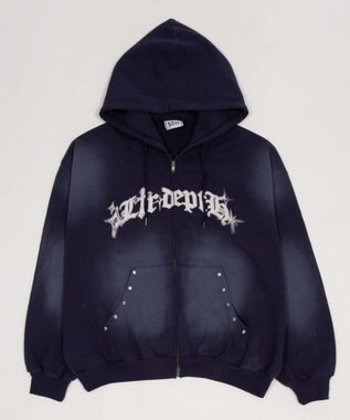 WEGO 【ユニセックス着用ITEM】グラフィックZIPパーカー ネイビー