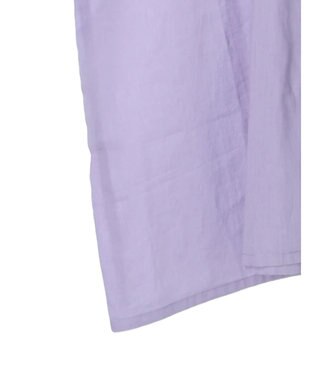 Green Parks インド綿　パイピングバンドカラーシャツチュニック Purple