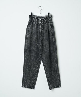 WEGO 【ウエストゴム】ウエストフリルデニムマムパンツ ブラックその他