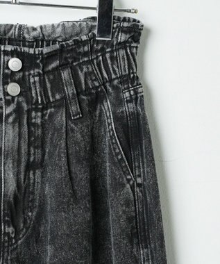 WEGO 【ウエストゴム】ウエストフリルデニムマムパンツ ブラックその他