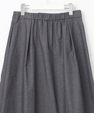 J.PRESS LADIES L 【洗える・吸水速乾・接触冷感】リネンツイル スカート ブラックシャンブレー系