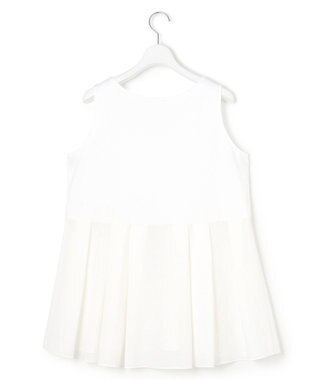 23区 【洗える】ナチュラルコットンベア タフタコンビ タンクトップ ホワイト系