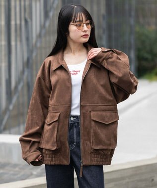 WEGO 【ユニセックス着用ITEM/MLサイズ展開】フライトジャケット ブラウン