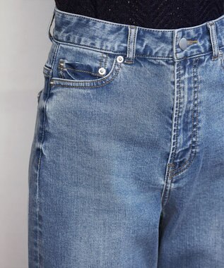 Tiaclasse 【安田美沙子さん/小倉優子さん着用】【洗える】ストレッチワイドデニム ブルー