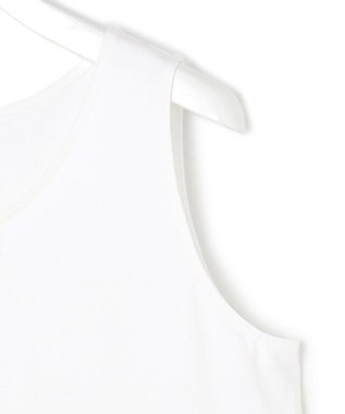 23区 【洗える】ナチュラルコットンベア タフタコンビ タンクトップ ホワイト系