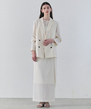 BEIGE， FLUORITE / 異素材コンビ レースブラウス Ecru