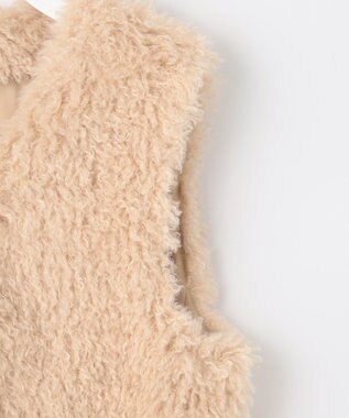 自由区 S 【カタログ掲載・Premium Collection】エコカシミヤファー ジレ シャンパンベージュ