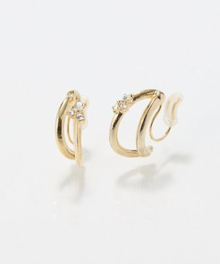 Phoebe 〈痛くないシリーズ/アレルギー対応〉シャイニーダブルフープライトフィットイヤリング　ゴールド ゴールド