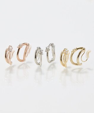 Phoebe 〈痛くないシリーズ/アレルギー対応〉シャイニーダブルフープライトフィットイヤリング　ゴールド ゴールド