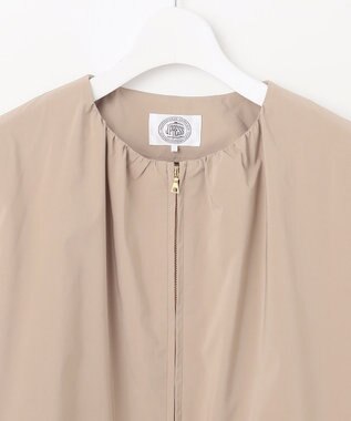 J.PRESS LADIES L 【洗える・撥水】マイクロタフタ ノーカラー ロング コート モカ系