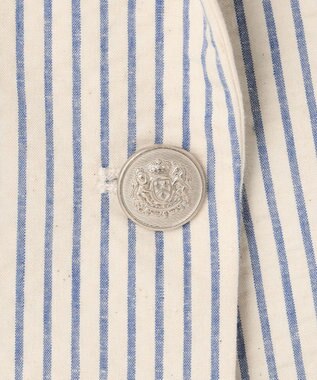 23区 S 【洗える】サッカーストライプ ジャケット アイボリー×ブルーストライプ