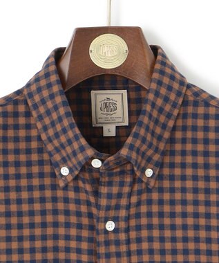 J.PRESS MEN 【WEB・一部店舗限定】フランネルギンガムチェックシャツ / B.D. ブラウン系3