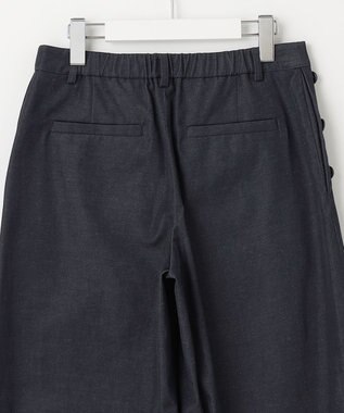 J.PRESS LADIES L 【洗える・吸水速乾】コットン麻シェルドライ ワイド パンツ ネイビー系