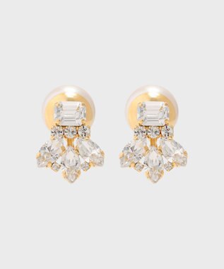 GRACE CONTINENTAL ビジューパールイヤークリップ ホワイト