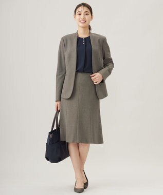 J.PRESS LADIES L ストレッチジョーゼット カットソー ネイビー系
