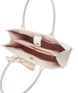 Maison de FLEUR スカーフ付き2ルームリボンキルティングトート Pink