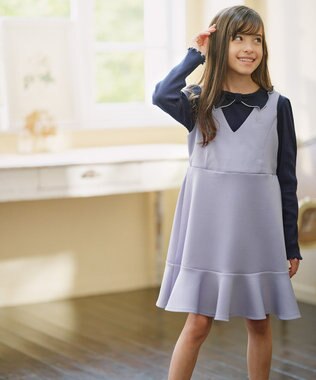 組曲 KIDS 【150-160㎝】リブリボン トップス ネイビー系