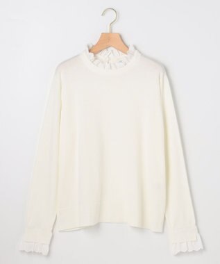 組曲 【WEB限定】レースフリルスタンド ニット アイボリー系