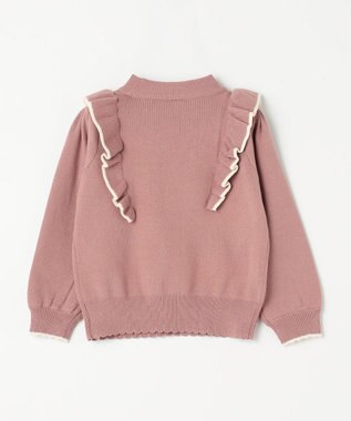 ANY KIDS 肩フリル しあわせタッチ ニット ピンク