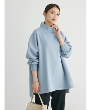 Green Parks Ｂｒｕｓｈｅｄ　タートル裏起毛チュニック Sax