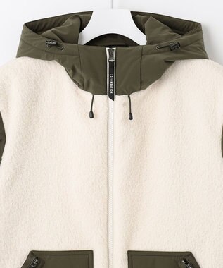 23区GOLF 今季の一押しブルゾン【洗える】【23Fondation/MEN】コンビ フーディブルゾン アイボリー系