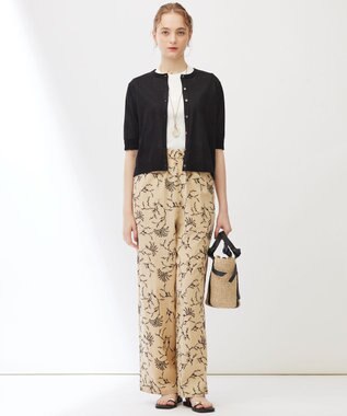 23区 【Indian Factory】フラワーエンブロイダリー ワイドパンツ ベージュ系