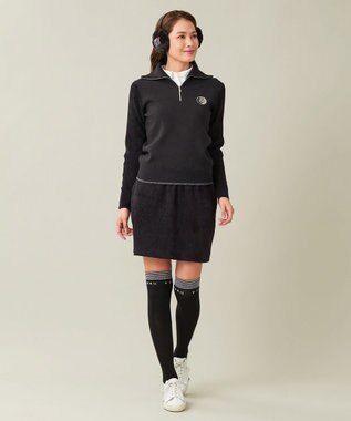 23区GOLF 【WOMEN】ストレッチモールハーフジップ ニット ネイビー系