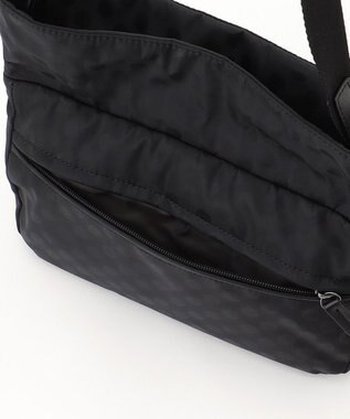 Y'SACCS はっ水ドットジャカード リサイクルレザーコンビ ショルダー ブラック