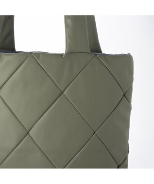 UNBILLION カシュカシュ cachecache / 合皮×ナイロンリバーシブルトート カーキ