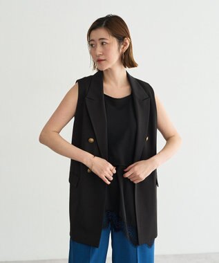 YECCA VECCA ドライタッチ金釦テーラードジレ Black