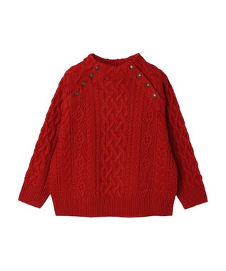CRAFT STANDARD BOUTIQUE ラグランケーブルニットプルオーバー　 Red