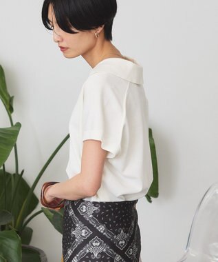 AMERICAN HOLIC フレンチスリーブスキッパールーズニットプルオーバー Off White