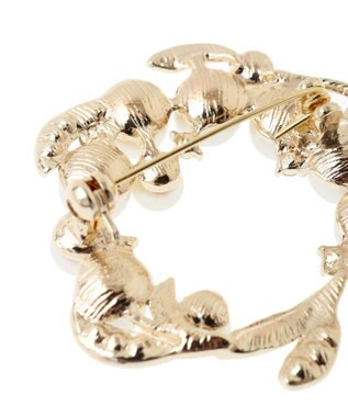 Green Parks ｅｖｅｒｙ　ｗａｌｋ．パールリーフブローチ Gold