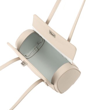 YECCA VECCA フェイクレザーミニボストンバッグ Gray Beige