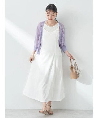 earth music&ecology 花柄シアーカーディガン Lavender