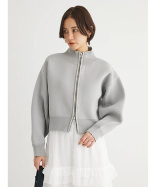 Green Parks ・ＥＬＥＮＣＡＲＥ　ＤＵＥ　ハイネックＺＩＰカーディガン Gray