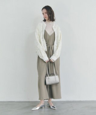 YECCA VECCA フェイクレザーミニボストンバッグ Silver