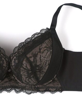 Wing ブラジャー 背中の段差を軽減 脇高設計 パーソナライズ設計 【脇も背中もきれいブラ】 Gカップまで対応 大きいサイズ KB2723 ウイング／ワコール ブラック