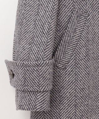 GRACE CONTINENTAL ヘリンボーンピーコート グレー