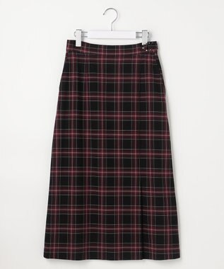 ANY SIS L ビューティサーモ2WAYストレッチチェック スカート ブラックタータン