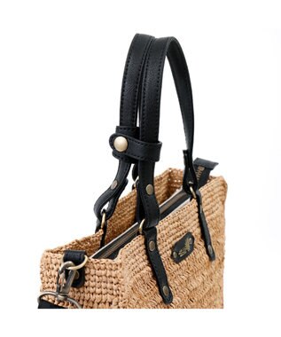 IBIZA ラフィア　2WAYバッグ 濃茶