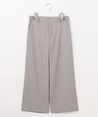 J.PRESS LADIES L 【洗える】シャークスキン セミワイド パンツ ライトグレー系