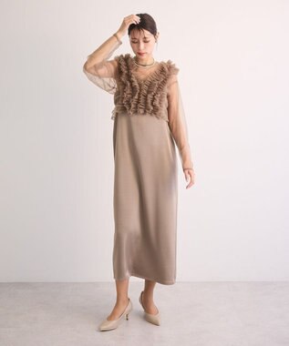 Green Parks ・Ｒａｉｌｍｅ　ＳＥＴ３点　チュールビスチェキャミワン Beige