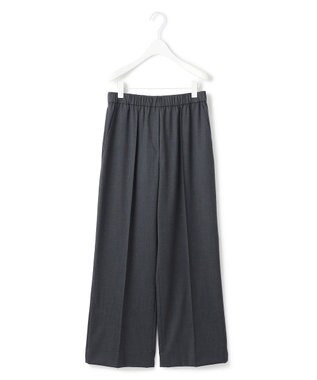 ICB 【洗える】Ｔ/Wブロード ワイドストレートパンツ チャコール系