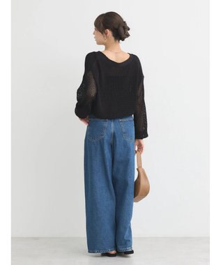 earth music&ecology メッシュカーディガン Black